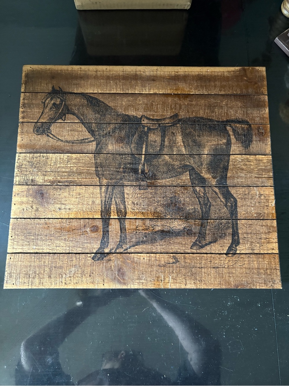 Rustic Brown Wood Horse Wall Art -